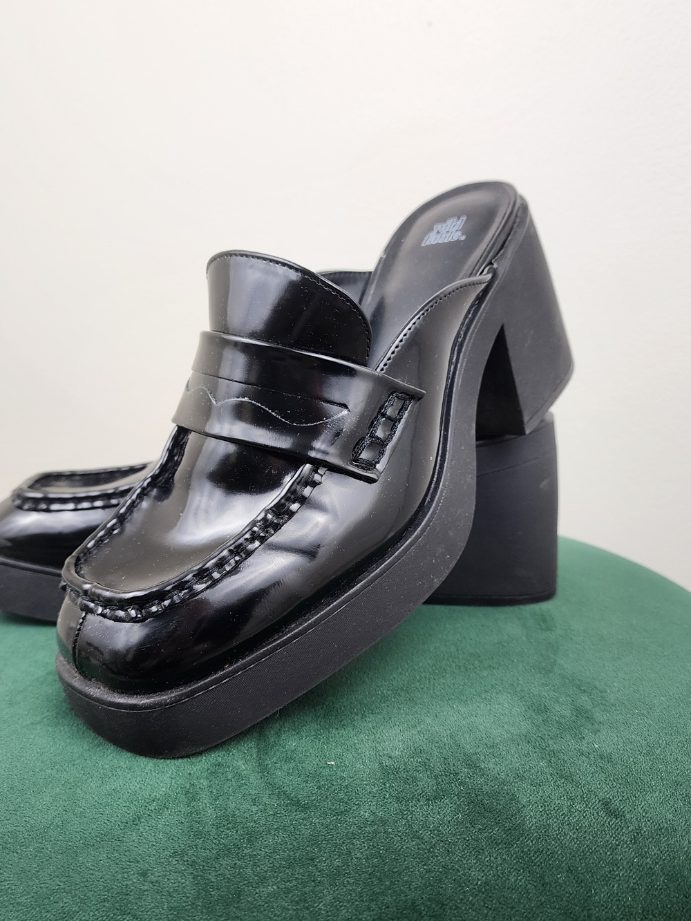 Wild Fable Eileen Black Platform Loafer Mules